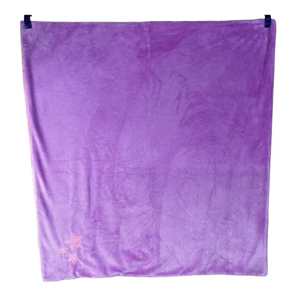 Animal Adventure Pink Purple Stars Baby Blanket Soft Plush Fleece Lovey